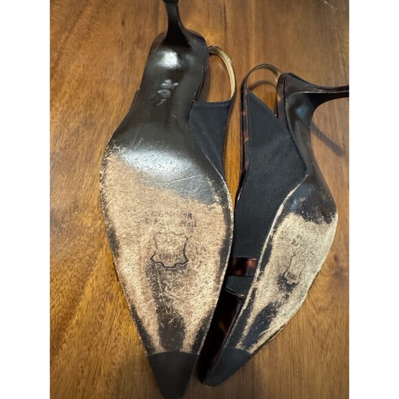 STUART WEITZMAN Women's Black Aspect Tortoise Shell Slingback Pumps Sz 10.5 N - Picture 5 of 12